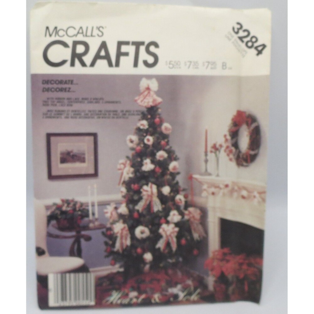 McCall's 3284 Christmas Crafts Decor Vintage Ribbon Lace Ornaments